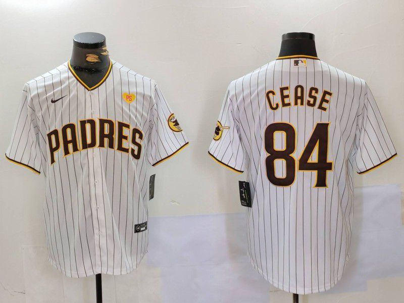 Men San Diego Padres #84 Cease White stripe Game 2024 Nike MLB Jersey style 5